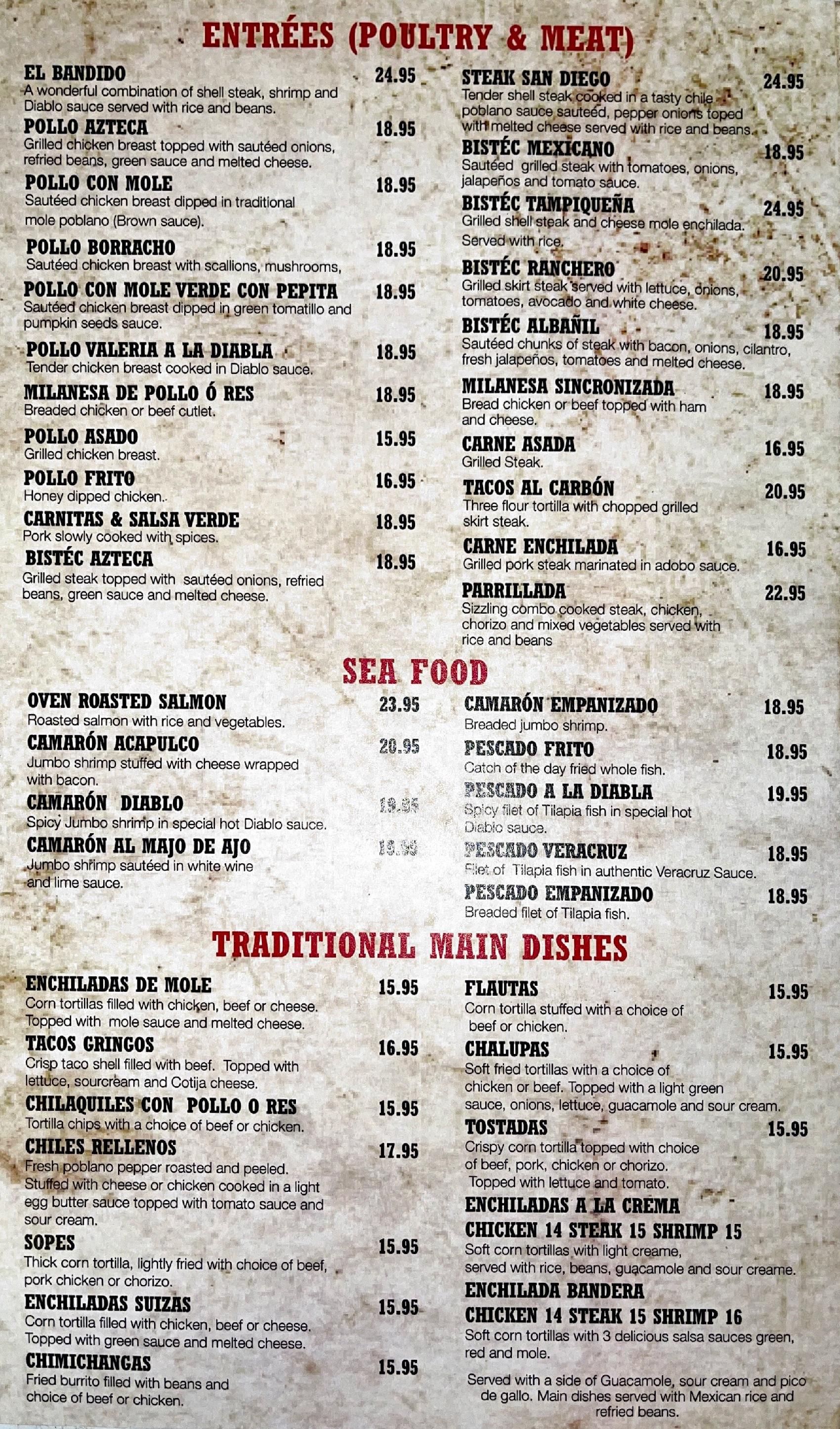 Order AZTECA RESTAURANT - Mount Kisco, NY Menu Delivery [Menu